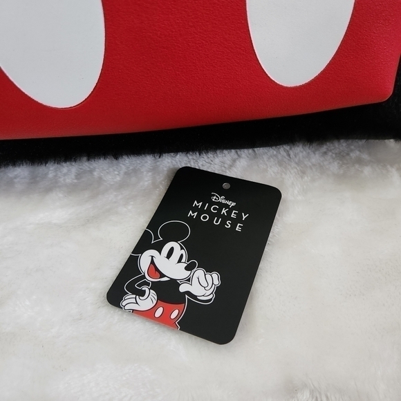 Disney Bioworld Mickey Mouse Black Red Faux Fur Faux Leather Mini Backback NWT main image 5